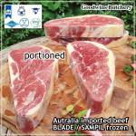 Beef BLADE Australia frozen daging sapi sampil CUBED-DADU RENDANG / CURRY BITE-SIZE 2cm 5/8" (price/pack 600g +/-50pcs) any brand in stock; GBP, WMPG, RALPHS or AMH